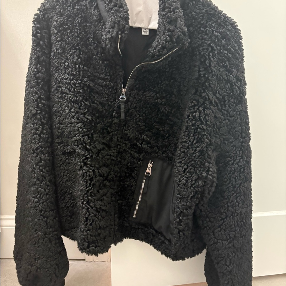 Something Navy Teddy Patch Pocket Jacket
